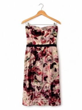 Moulinette Soeurs Strapless Floral Sheath Dress Size 6 Anthropologie Party